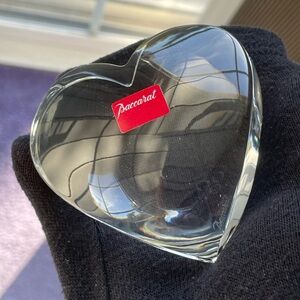Baccarat Clear Crystal Heart Mint & New in Box.  Made in France.